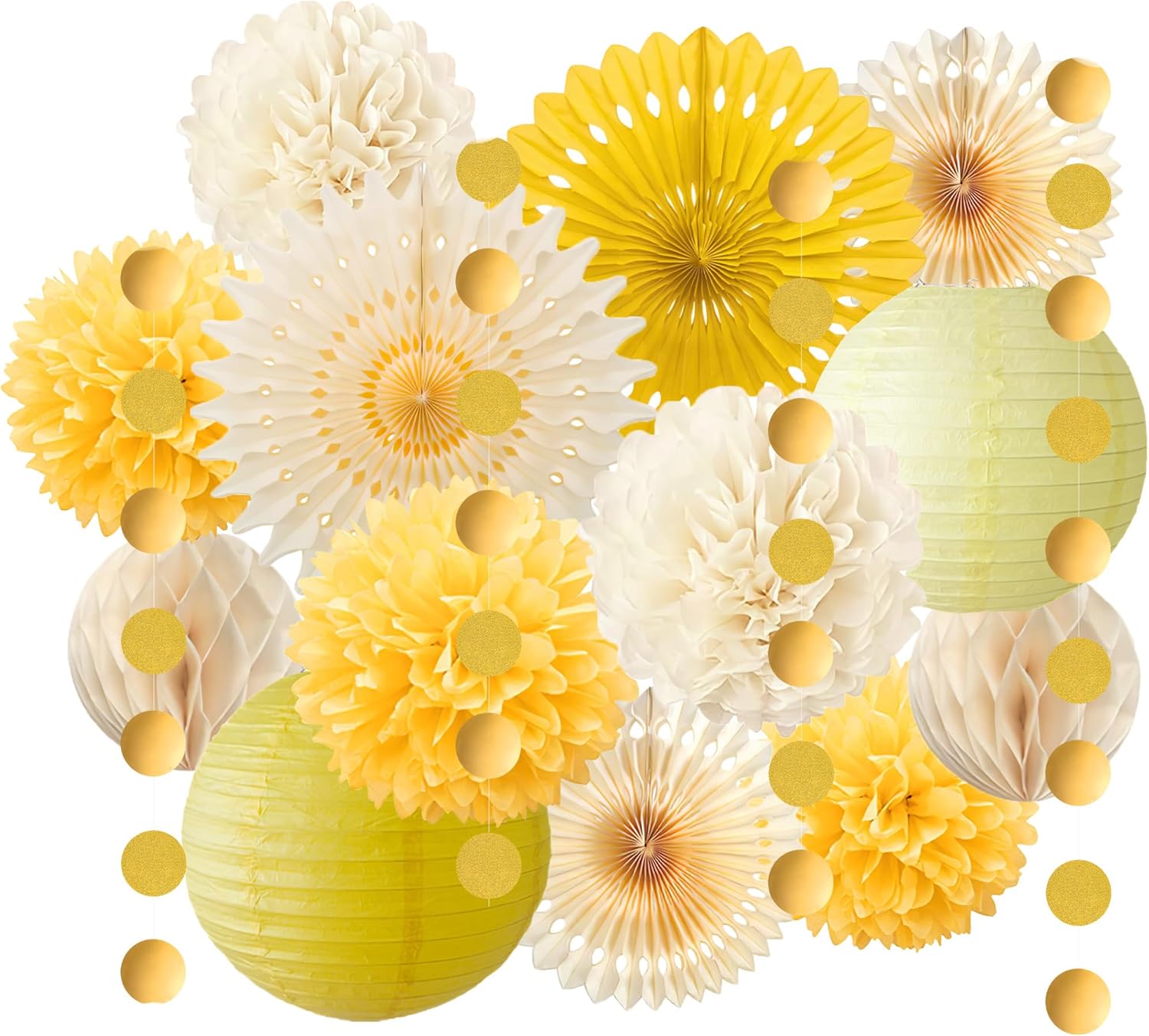 Baby Products Moisturizer - Gele feestdecoraties Geel en crème papieren