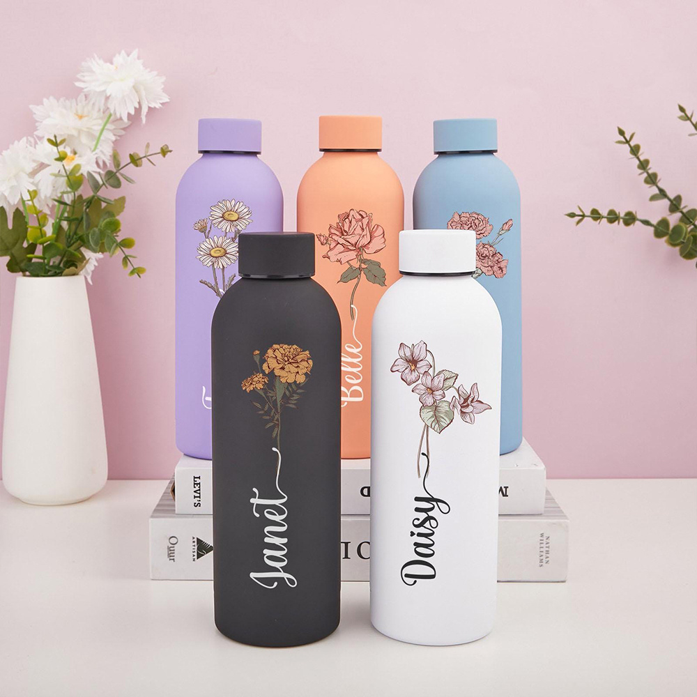 Portable Bottle Warmer - Geïsoleerde fles met bloemenprint, draagbare sportfles