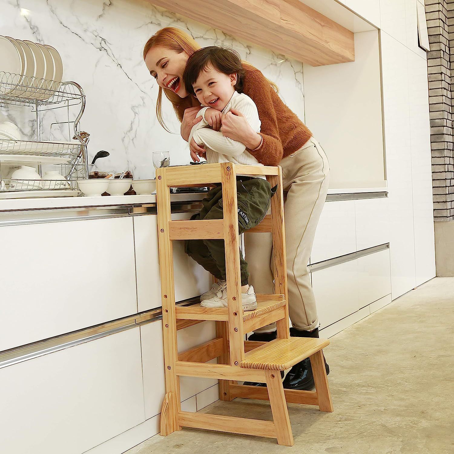 Toddler Learning Tower - Verstelbare hoogte kruk kinderstoel peutertoren geschikt