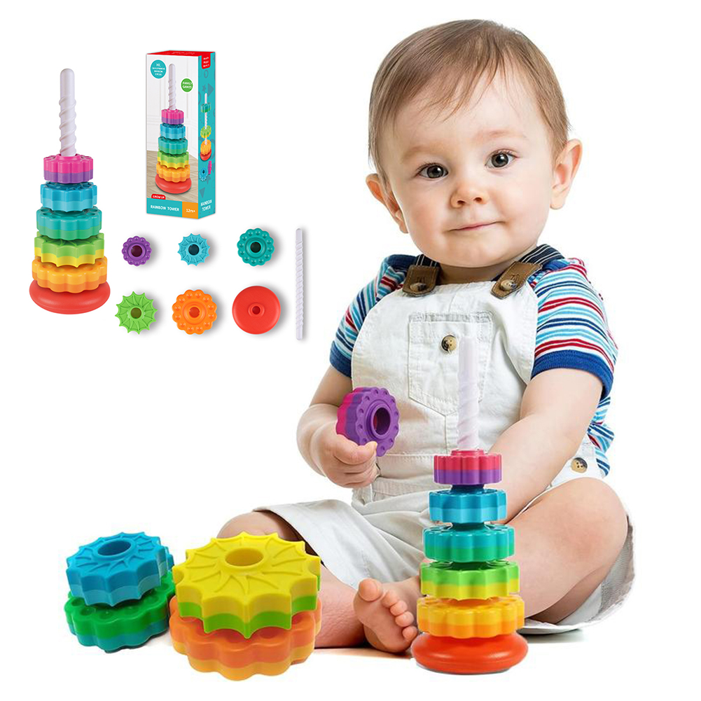 Toddler Learning Tower - Rainbow-Tower speelgoed peuter Montessori educatief zintuiglijk
