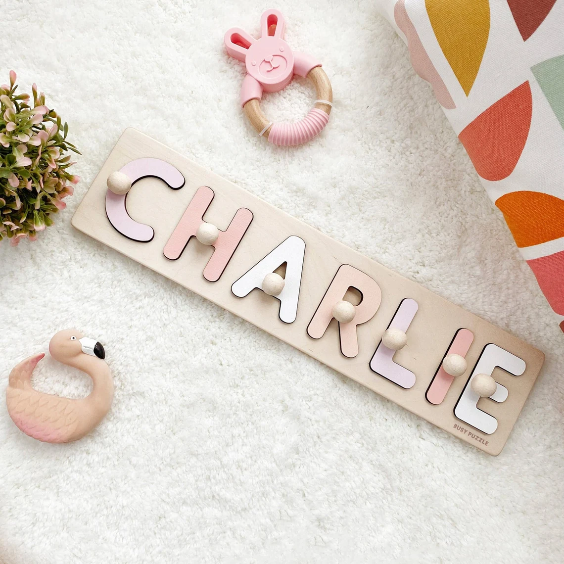 Baby Products Gift - Gepersonaliseerde naampuzzel met haringen | Nieuwe