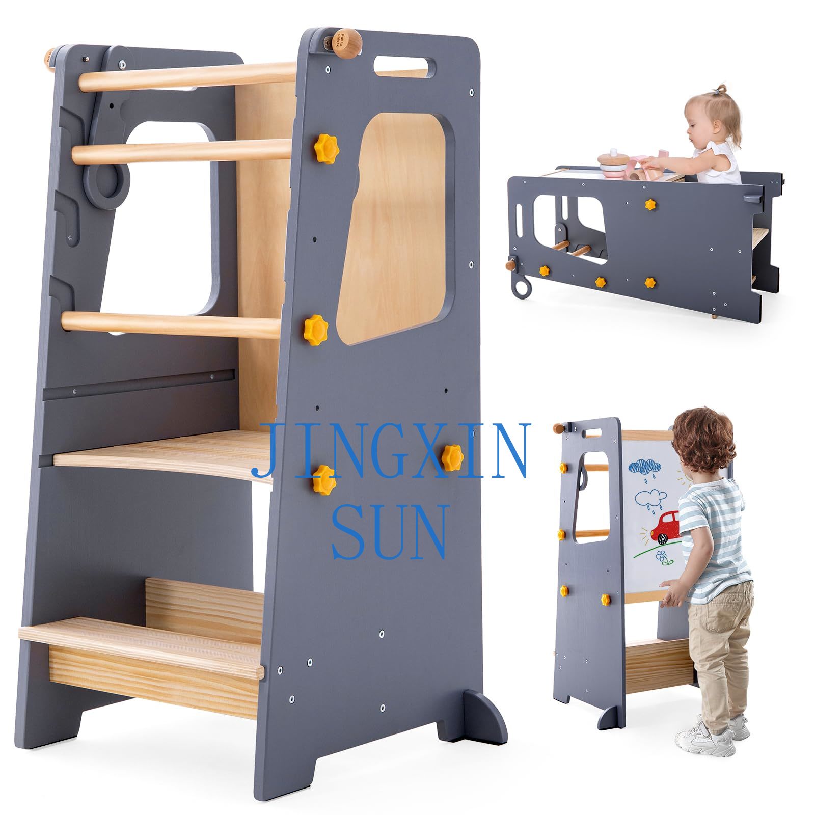Toddler Learning Tower - 4-in-1 keukentoren voor peuters Montessori houten