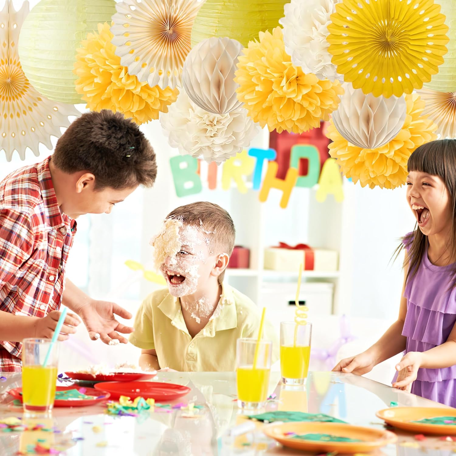 Gele feestdecoraties Geel en c - Baby Products Moisturizer recensie en prijs