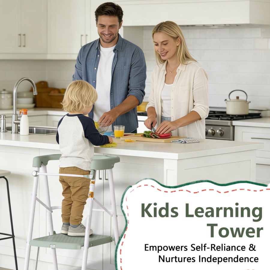 Opvouwbare leer- en zitstoel v - Toddler Learning Tower recensie en prijs