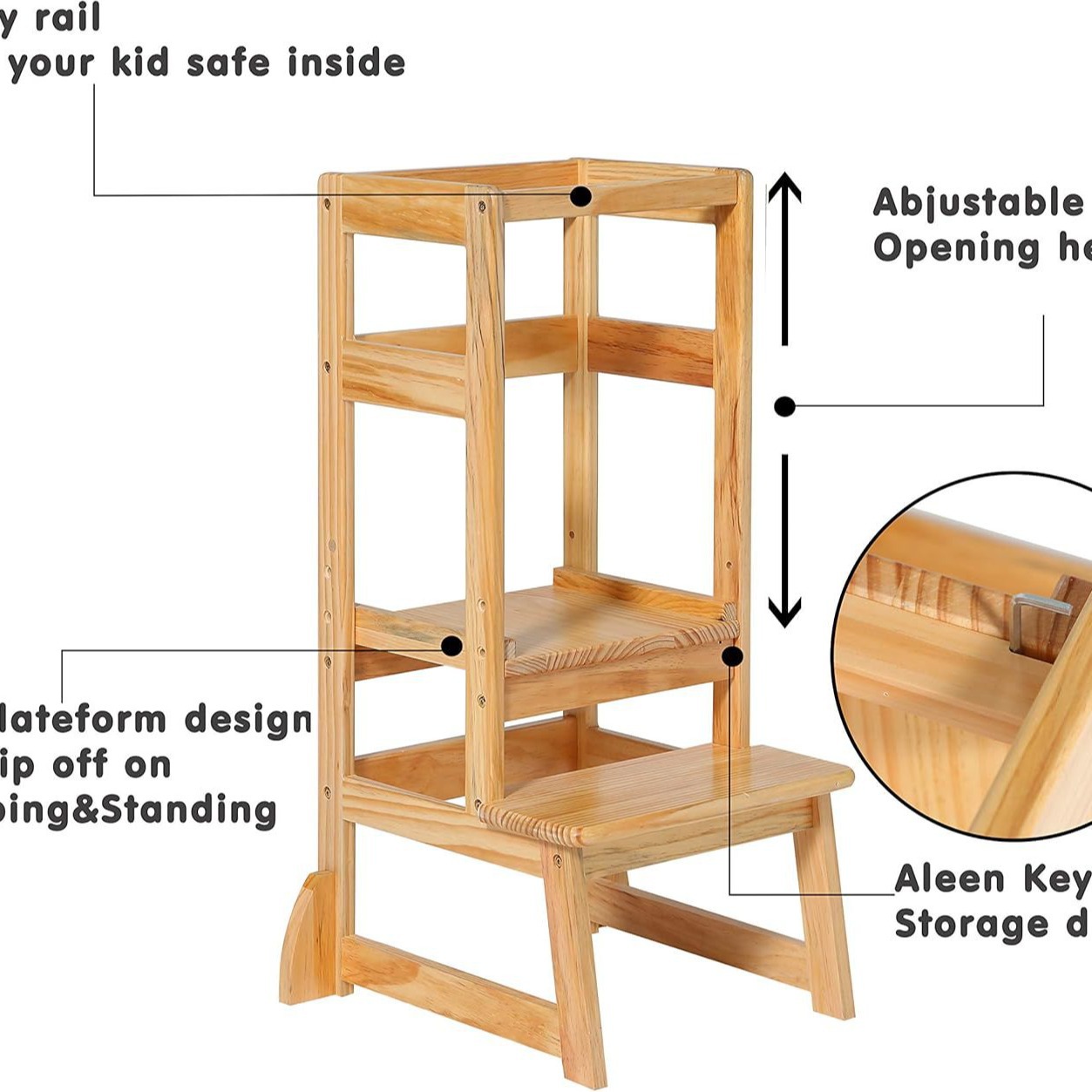 Verstelbare hoogte kruk kinder - Toddler Learning Tower recensie en prijs