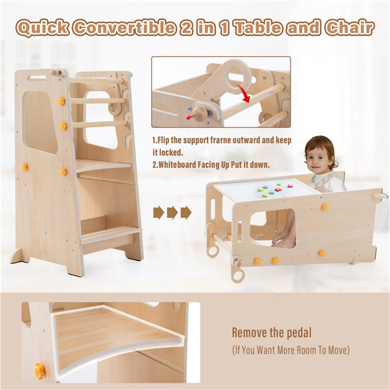 Opvouwbare houten baby leertor - Toddler Learning Tower recensie en prijs