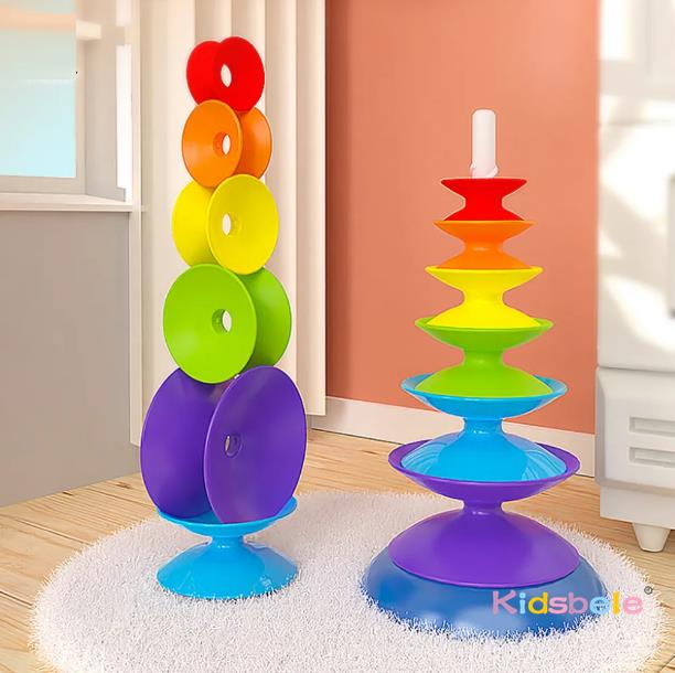 Regenboog Draaiende Stapeltore - Toddler Learning Tower recensie en prijs